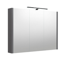 Veidrodinė spintelė Raguvos Baldai, su juodu šviestuvu, pilka matinė, 100 cm, 2003705