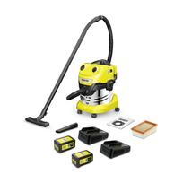 Akumuliatorinis dulkių siurblys (sauso ir šlapio valymo) Karcher WD 4-18 S Dual Battery Set, 1.628-626.0