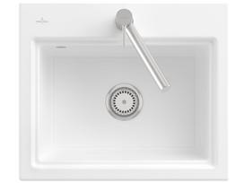 Plautuvė Villeroy & Boch Subway Style 60 S, 336A01R1HL2, su skyle maišytuvui centre, balta