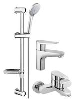 Vonios, praustuvo maišytuvas su dušo komplektu Rubineta Static-18+Static-10+Varianta-Slim-PVC, 625052