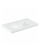 Praustuvas Grohe Euro Ceramic 3958400H, 80 cm, su skyle maišytuvui