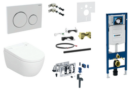 Potinkinio rėmo, pakabinamo klozeto, vandens nuleidimo mygtuko komplektas Geberit AquaClean Alba Premium Plus, 111.300.00.5+111.815.00.1+115.882.KJ.1+146.350.01.1+116.098.00.6+115.050.BZ.2