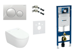 Potinkinio rėmo, pakabinamo klozeto, vandens nuleidimo mygtuko komplektas Geberit AquaClean Alba Comfort, 111.300.00.5+111.815.00.1+115.882.KH.1+146.350.01.1
