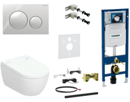 Potinkinio rėmo, pakabinamo klozeto, vandens nuleidimo mygtuko komplektas Geberit AquaClean Alba Premium, 111.300.00.5+111.815.00.1+115.882.KH.1+146.350.01.1+116.098.00.6