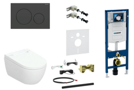 Potinkinio rėmo, pakabinamo klozeto, vandens nuleidimo mygtuko komplektas Geberit AquaClean Alba Premium, 111.300.00.5+111.815.00.1+115.882.16.1+146.350.01.1+116.098.00.6