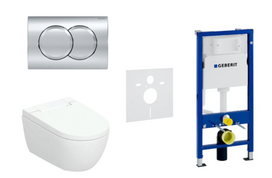 Potinkinio rėmo, pakabinamo klozeto, vandens nuleidimo mygtuko komplektas Geberit AquaClean Alba Basic, 458.103.00.1+115.107.21.1+146.350.01.1