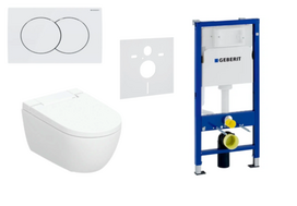 Potinkinio rėmo, pakabinamo klozeto, vandens nuleidimo mygtuko komplektas Geberit AquaClean Alba Basic, 458.103.00.1+115.107.11.1+146.350.01.1