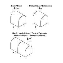 Šiltnamio prailginimas KLASIKA SLIM, be priekio ir galo, 2m, 200200SP