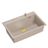 Plautuvė su dozatoriumi ir pjaustymo lenta Quadron MARC 110, HQM7650U2_PVDG1, pearl beige