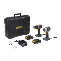 Akumuliatorinių įrankių rinkinys su akumuliatoriumi Grunder CD-B0A18+CW-B1218E, 18 V, 2 Ah
