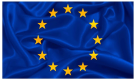 Europos Sąjungos vėliava 100x170 cm, su karabinais
