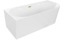 Laisvai pastatoma kampinė vonia Mexen Mia 170 x 80 cm, balta, auksinis perpylimas - 52691708000L-50