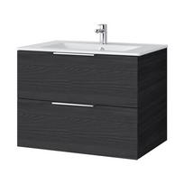 Vonios spintelė su praustuvu Riva SA 700-6, Woodflow Ash, Rankenėlės chromo