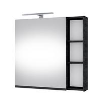 Pakabinama spintelė su veidrodžiu, LED šviestuvas chromo Riva SV 70-6, Woodflow Ash