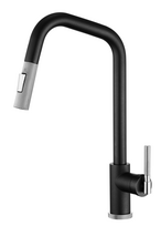 Plautuvės maišytuvas su ištraukiama žarna Helika Mateno 7023, black metallic 601