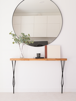 Ąžuolinis konsolinis staliukas Bold Frame STÅLVED, tamsintas ąžuolas, 110 cm