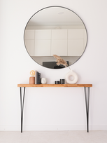 Ąžuolinis konsolinis staliukas Bold Frame EKNOIR, tamsintas ąžuolas, 90 cm