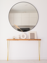 Ąžuolinis konsolinis staliukas Bold Frame AUREK, natūralus ąžuolas, 80 cm