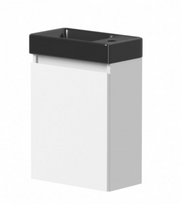 Apatinė spintelė su durelėmis KAMĖ MINI BU/40x22-R/D02-MN, dešinės pusės, 40 cm + juodas praustuvas MN400220B