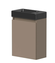Apatinė spintelė su durelėmis KAMĖ MINI BU/40x22-L/D15-MN, kairės pusės, 40 cm + juodas praustuvas MN400220B