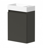 Apatinė spintelė su durelėmis KAMĖ MINI BU/40x22-R/D22-MN, dešinės pusės, 40 cm + baltas praustuvas MN400220W