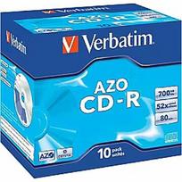 Verbatim  CD-R AZO Verbatim 700MB 1x-52x Crystal,10 Pack Jewel 43327V