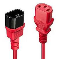 Lindy CABLE POWER IEC EXTENSION 2M/RED 30478