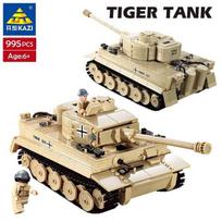 Sunkusis tankas KAZI Tiger. VI Ausf. E Modelis Statybinės kaladėlės Žaislai Vaikai Dovanos žaislai berniukui 995 Vnt Modulinės statybinės plytos