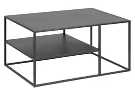 Newton coffee table, Top steel matt black, Base steel matt black, 90x60x45 cm