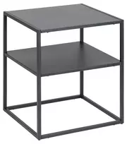 Newton bedside table, Top steel matt black, Base steel matt black, 45x40x50.5 cm