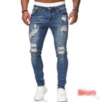 Vyriški džinsai Vienspalviai Slim Fit Džinsai Siaurėjantys 4XL juoda