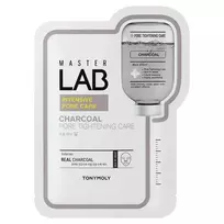 MASTER LAB Charcoal lakštinė veido kaukė išsiplėtusioms poroms, 19 g (TONYMOLY)