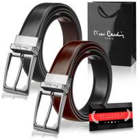 Vyriškas dvipusis odinis diržas Pierre Cardin, juodas/rudas