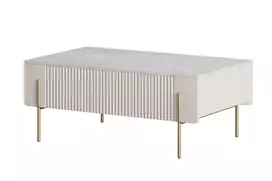 Coffee Table Malmi - Cashmere / Crema Bianca / Gold Legs