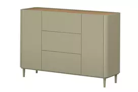 Chest Of 2 Door Elivo With Drawers - Eucalyptus / Baltic Dune Oak / Eucalyptus Legs