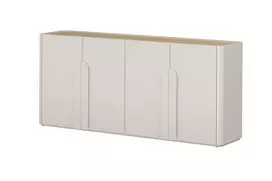 Chest Of 4 Door Amilio - Cashmere / Oiled Oak / Cashmere Handles