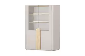 Vitrine Amilio - Cashmere / Oiled Oak / Light Oak Handles