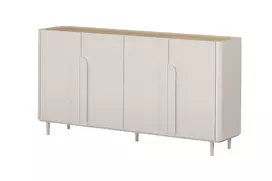 Chest Of 4 Door Amilio - Cashmere / Oiled Oak / Cashmere Handles / Cashmere Legs