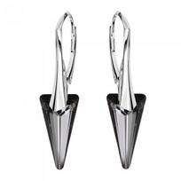 Sidabriniai auskarai moterims DiamondSky „Spike II (Silver Night)“ su Swarovski kristalais