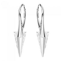 Sidabriniai auskarai moterims DiamondSky „Spike II“ su Swarovski kristalais