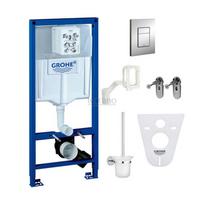 Potinkinis unitazo rėmas GROHE Rapid SL 6 in 1 su chromuotu klavišu