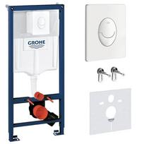 Potinkinis unitazo rėmas GROHE Rapid SL 4 in 1 + pakabinamas unitazas VILLEROY & BOCH O.Novo su soft-close dangčiu