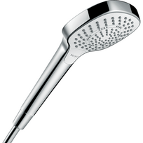 Dušo galvutė HANSGROHE Crome Select E 110 3 purkštukai Ecosmart, Balta / Chrome, 26810400