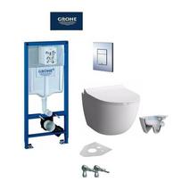 Potinkinis GROHE Rapid SL rėmas su chromuotų mygtuku iš klozetų VITRA Sento Rimless