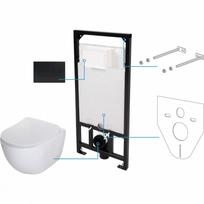 Potinkinis DEANTE rėmas su juodu-matiniu mygtuku iš kložėtų DEANTE Peonia Rimless