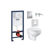 Potinkinis unitazo rėmas GROHE Rapid SL 5 in 1 + pakabinamas unitazas GROHE Bau Ceramic Rimless su soft-close dangčiu