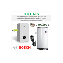 Akcijinis BOSCH 25 kW iš DRAŽICE 125 l šildymo įrangos komplektai