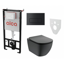 Potinkinis WC rėmo rinkiniai ALCADRAIN (4 in 1) + pakabinamas vienetas su dangčiu IDEAL STANDARD Tesi su AquaBlade
