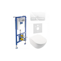 Potinkinio WC rėmo (4 in 1 White) yra unitazo rinkinys villeroy & BOCH Subway 3.0 Twist flush su slow close dangčiu is keramikos