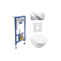 Potinkinio WC rėmo (4 in 1 Chrome) ir unitazo komplektas VILLEROY & BOCH Subway 3.0 Twist flush su slow close dangčiu ir ceramic